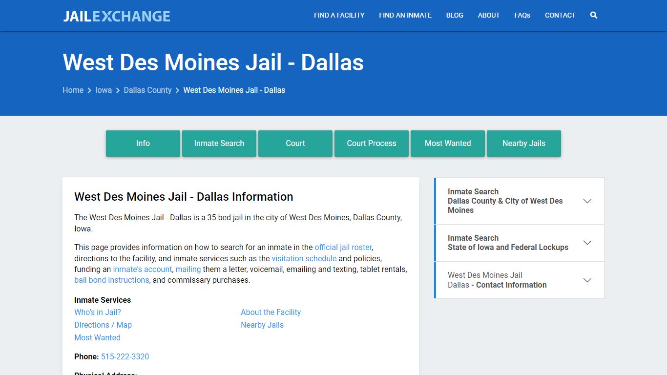 West Des Moines Jail - Dallas , IA Inmate Search, Information